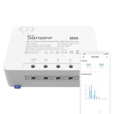 Switch Wi-Fi Inteligente Sonoff POWR3 Monitoramento de Energia