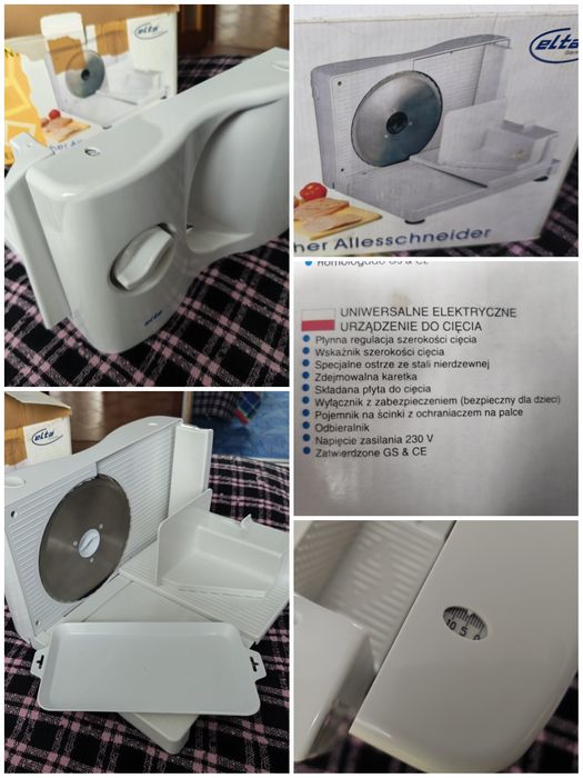 Krajalnica do chleba wędlin elektryczna eltra 100w cięcie od 0 do 15