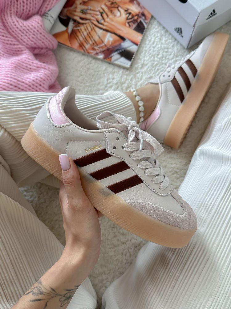 БЕЗ ПЕРЕДОПЛАТ‼️ Жіночі кросівки Adidas Samba Platform Beige самба