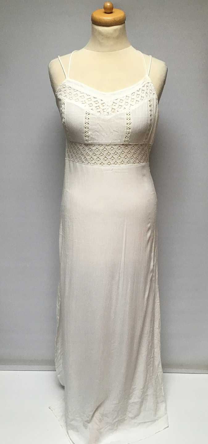 Sukienka Maxi Long Ażurowa NOWA Asos M 38 Biała