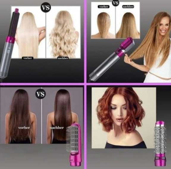 Automatyczna suszarka-lokówka 5w1 – szczotka, prostownica, jonizacja