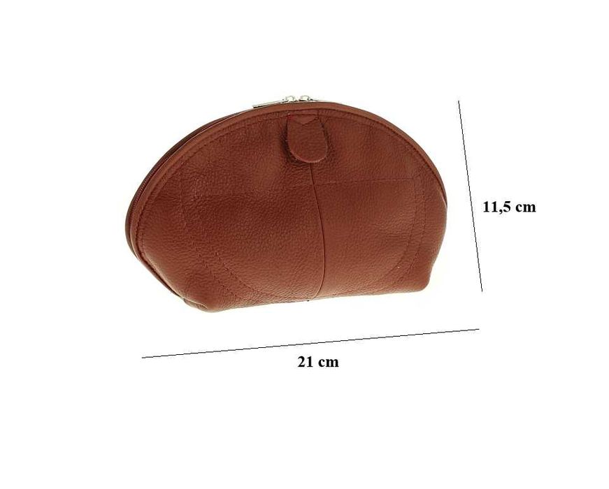 Skórzana kosmetyczka damska do torebki brązowa Polski Produkt