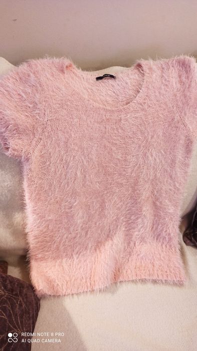 Sweterek George 44 pudrowy róż bluzka, sweter