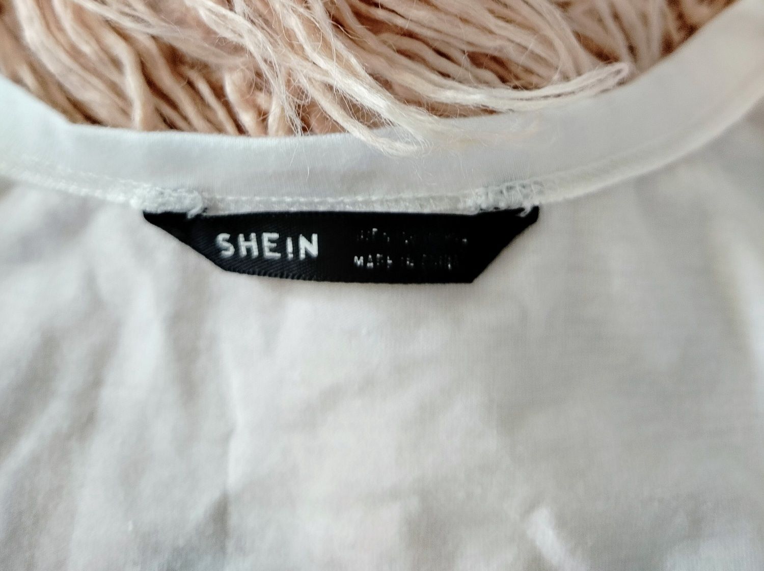 Shein 36 S biały crop top sznurowany wiązany