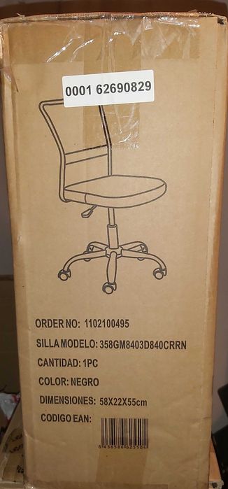 Cadeira de Escritório Pardal Foröl 840CRRN Preto, Nova