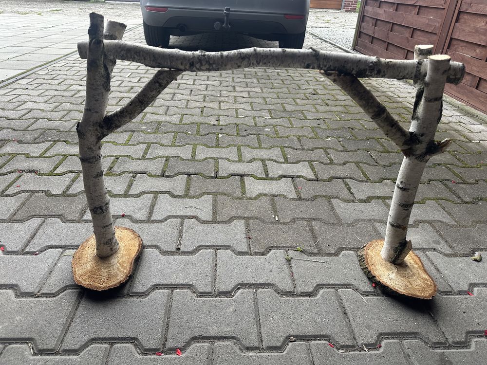 Stojak na kielbase, wiejski stół z brzozy