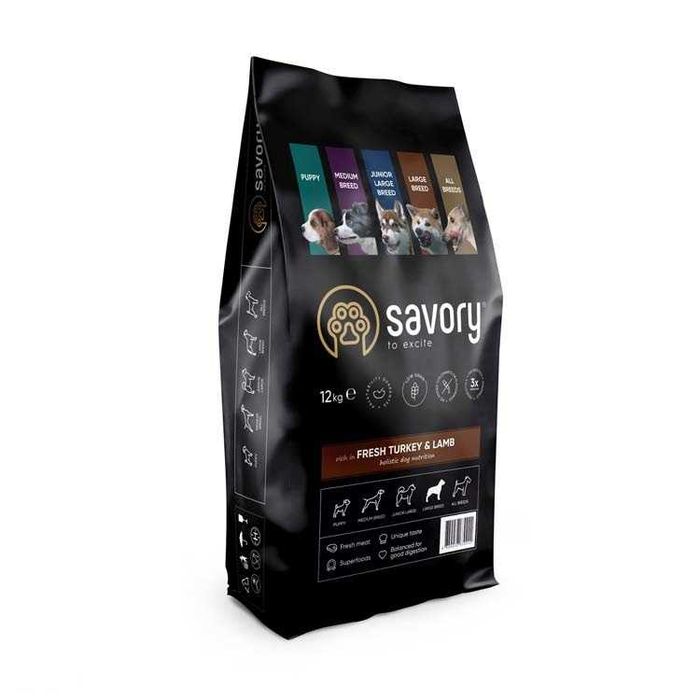 Savory Large Breed Turkey&Lamb 12кг