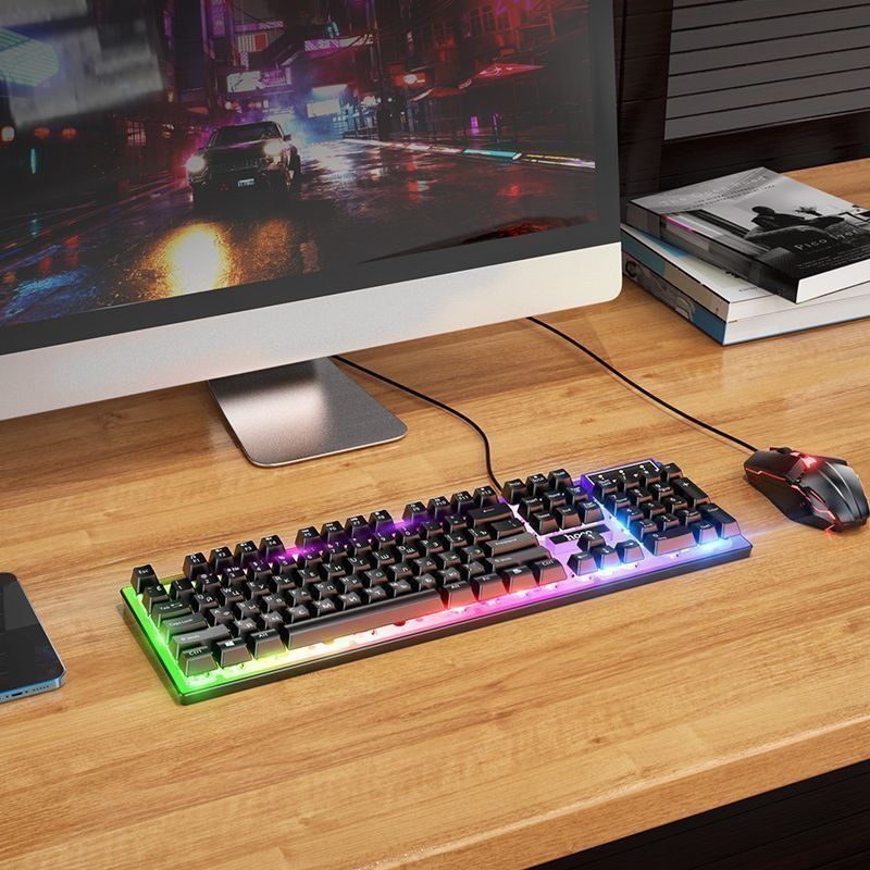 Игровая проводная клавиатура и мышка с RGB подсветкой Hoco GM18