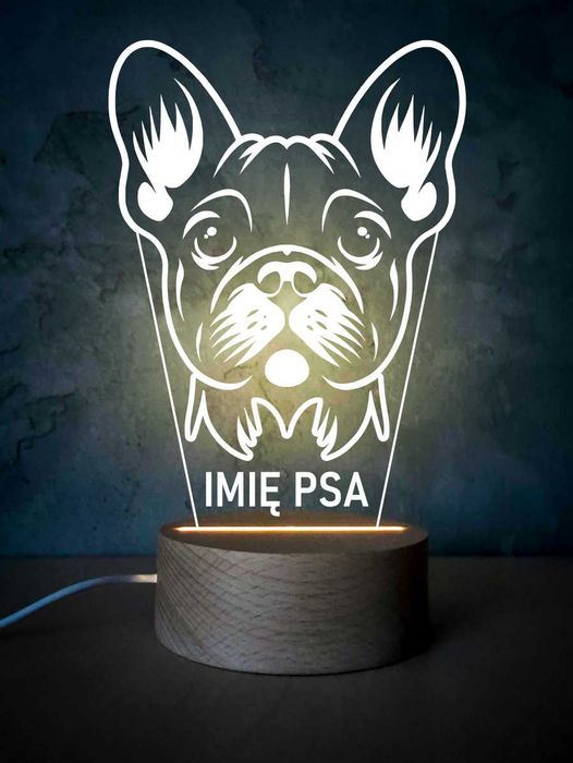 Psia lampka LED! Personalizacja! Samoyed Bulldog Corgi York Border