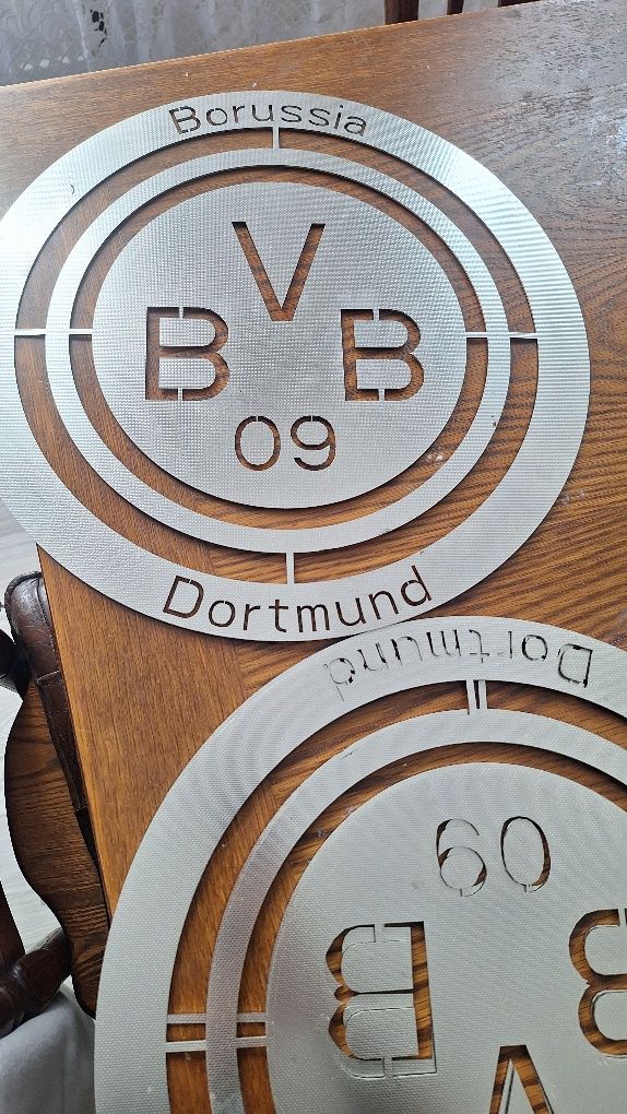 Logo Borussia Dortmund stal nierdzewna cnc