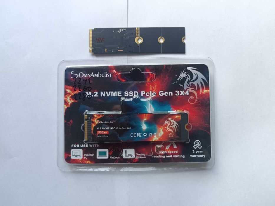 Новые SSD 256 GB M2 NVME Размер 2230 2242 2260 2280 SOmnAmbulist