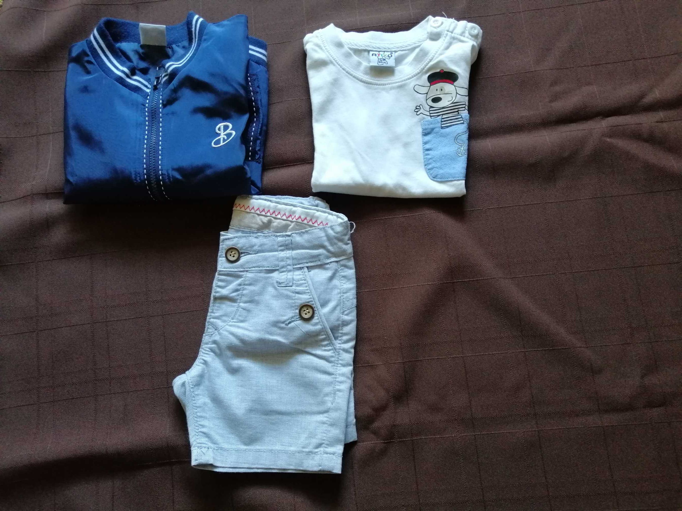 Casaco + t-shirt + calções, Ativo, 12 meses