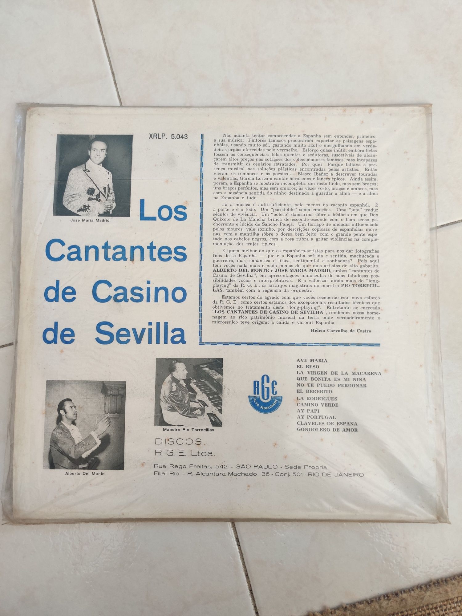 Vinil Los Cantantes de Casino de Sevilla