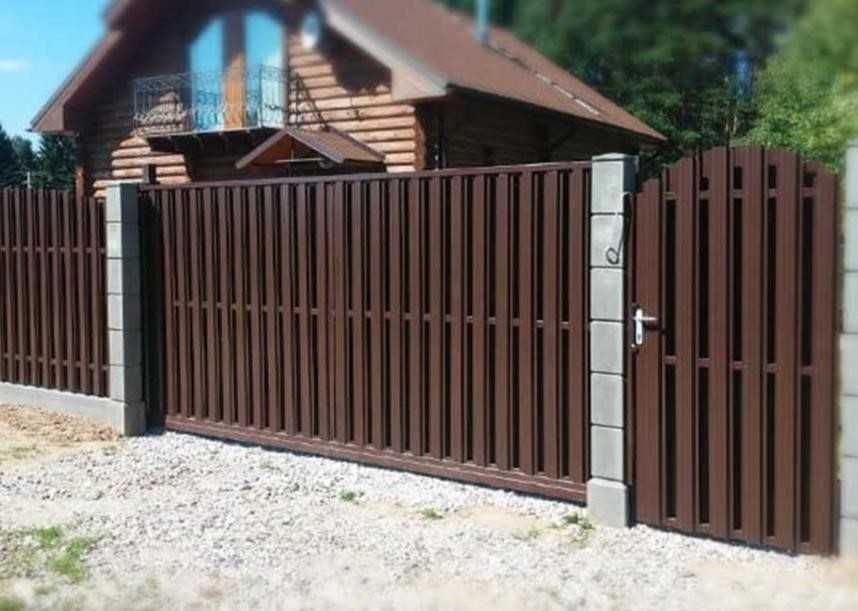 Відкатні ворота, откатные VO63. Якісна фурнітура. Т профіль