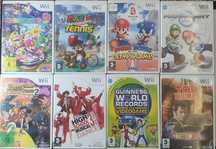 Zestaw 8 gier Nintendo Wii Mario Party 9 Mario Kart Mario Tennis Sonic