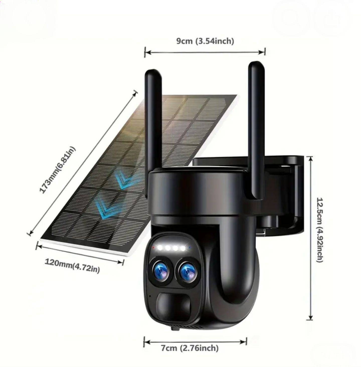 Kamera Solarna WiFi 8MP IP66 Obrotowa 2 obiektywy