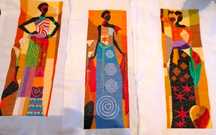 Tela quadro bordado ponto cruz africanas Africa DMC