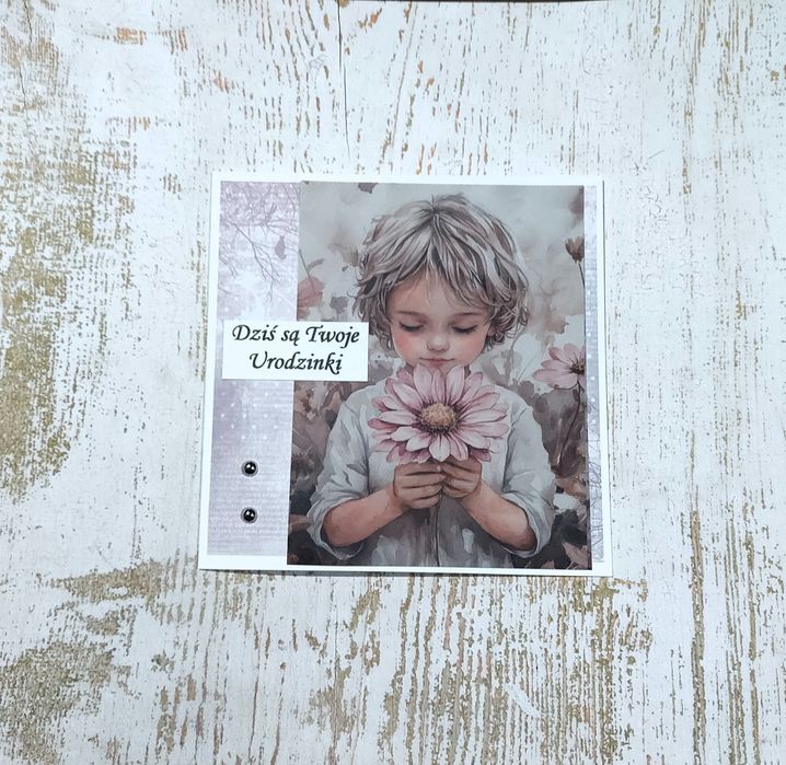 Ręcznie robiona kartka dla chłopca dziecięca