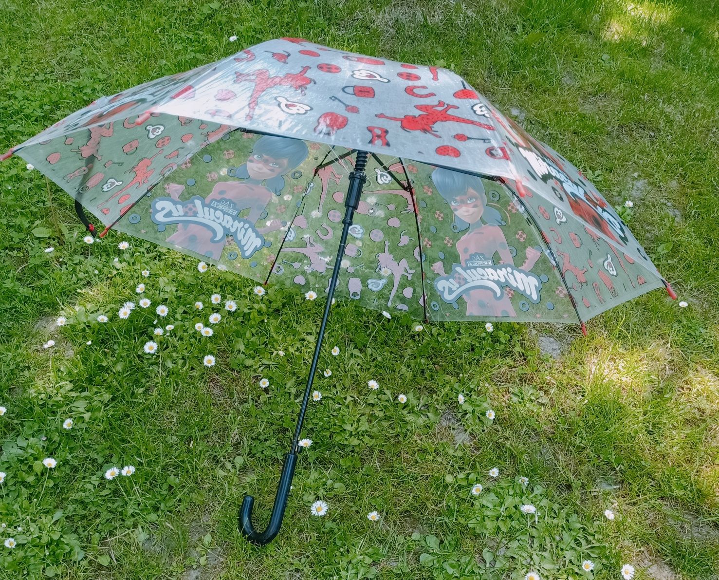 Parasol parasolka dziecięce biedronka i czarny kot l