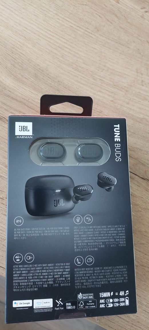 Słuchawki dokanałowe JBL TUNE BUDS ANC BLUETOOTH 5.3 BLACK