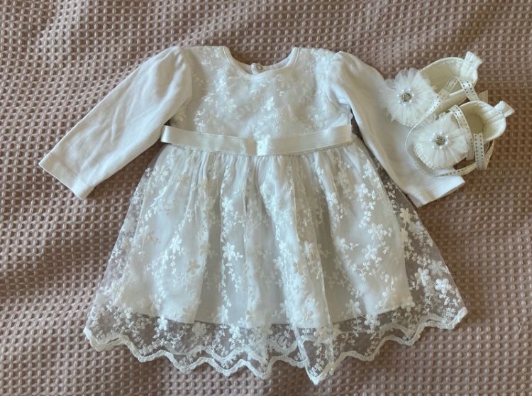 Zestaw na chrzciny sukienka + buty