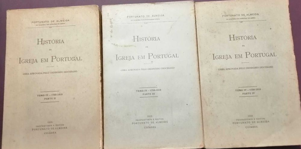 História da Igreja em Portugal de Fortunato de Almeida 1ª EDIÇÃO