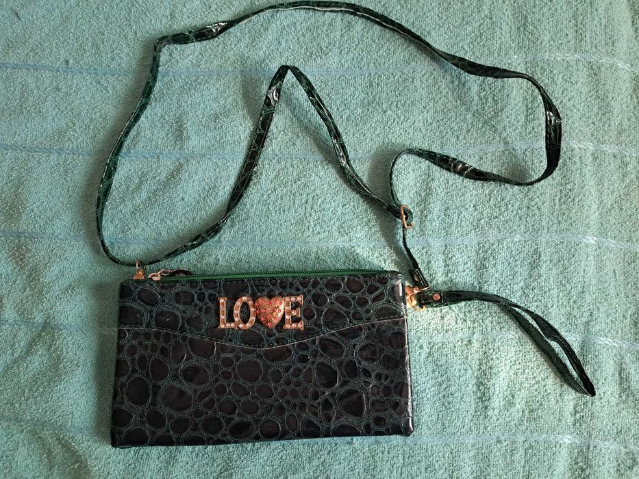 Клатч зелёный и фиолетовый