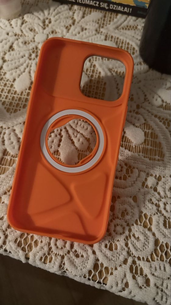 Case etui pomarańczowe do iphone 16 plus i 16 pro max