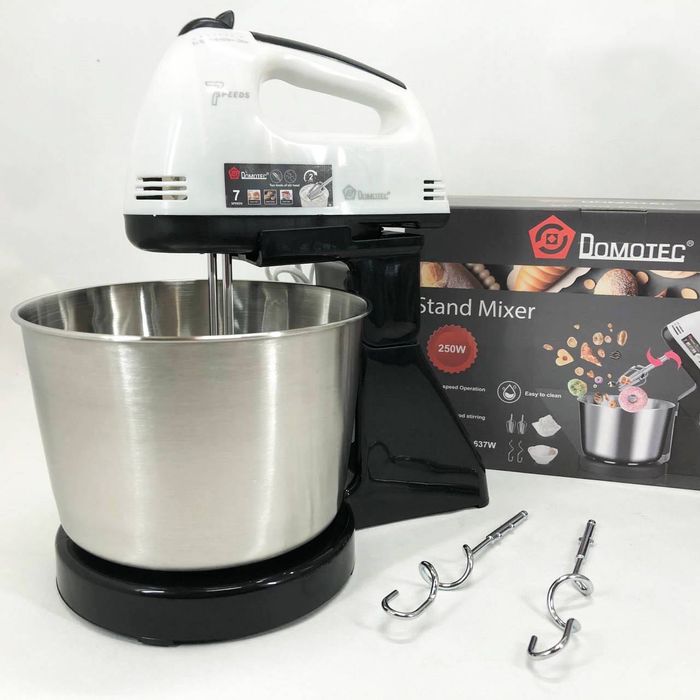 Міксер R6637W DOMOTEC 2л чаша/250 Вт/7 швидкостей/2вінчика,2 для тіста