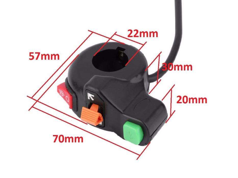 Botões de guiador para comando de piscas, luzes e buzina