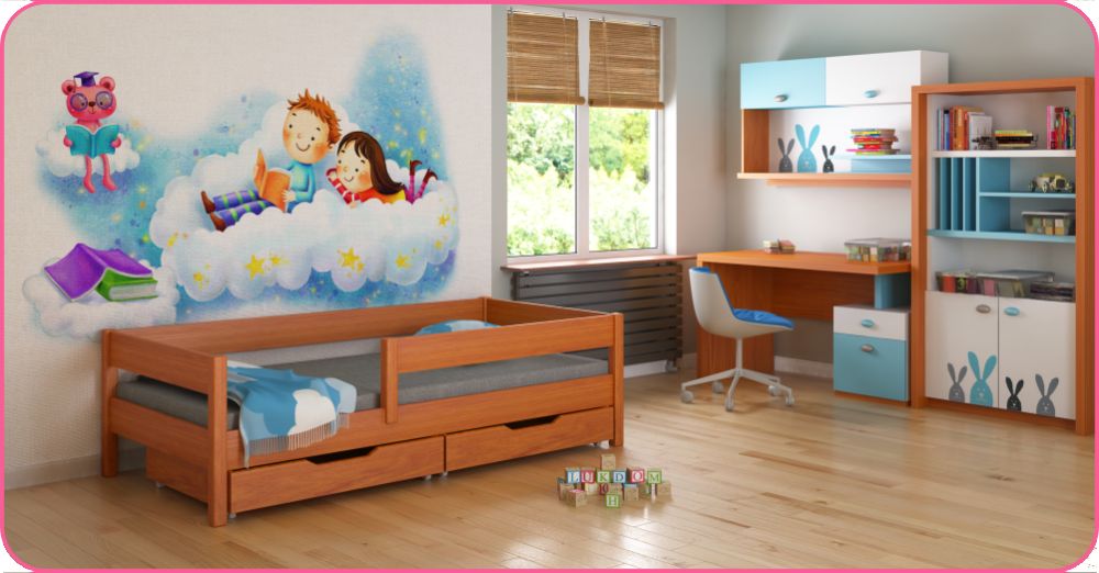 Ліжко дитяче підліткове MIX з захисним бортиком Польща !!! -Хм