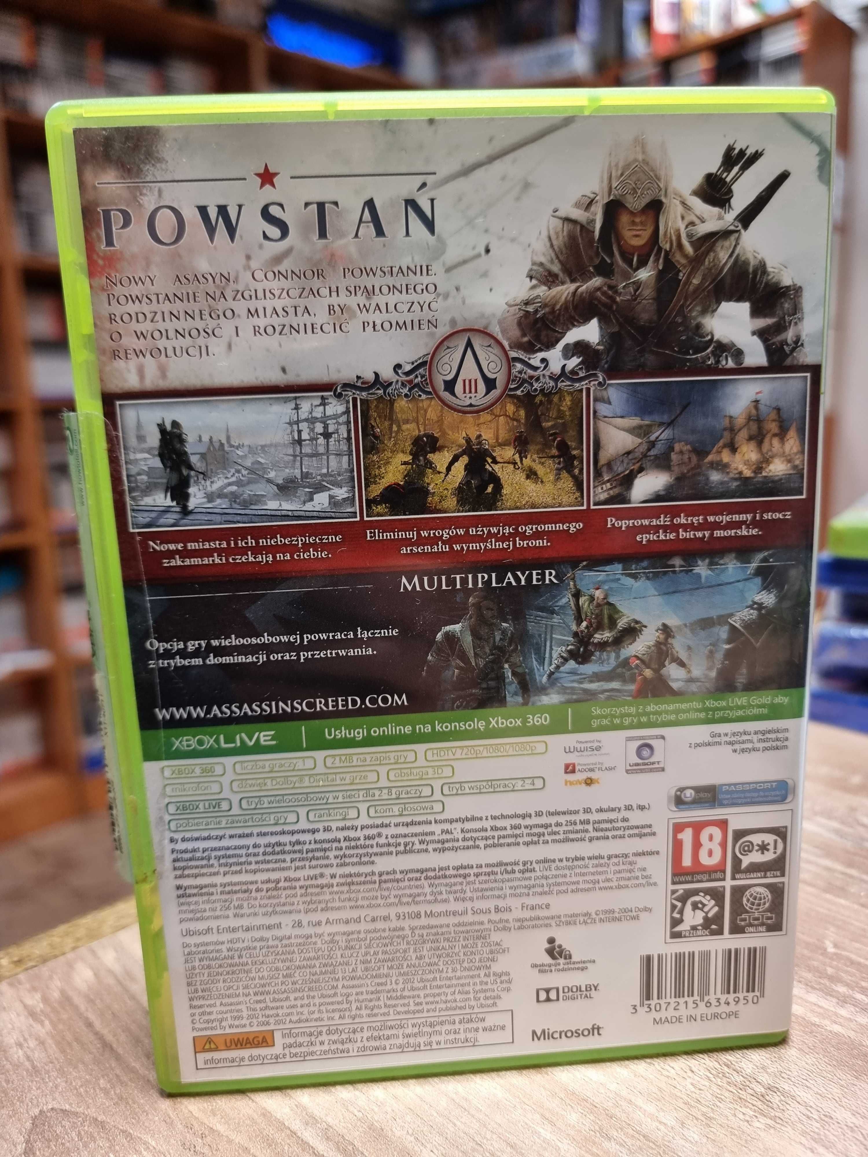 Assassin's Creed III X360 3xPL SklepRetroWWA Wysyłka Wymiana