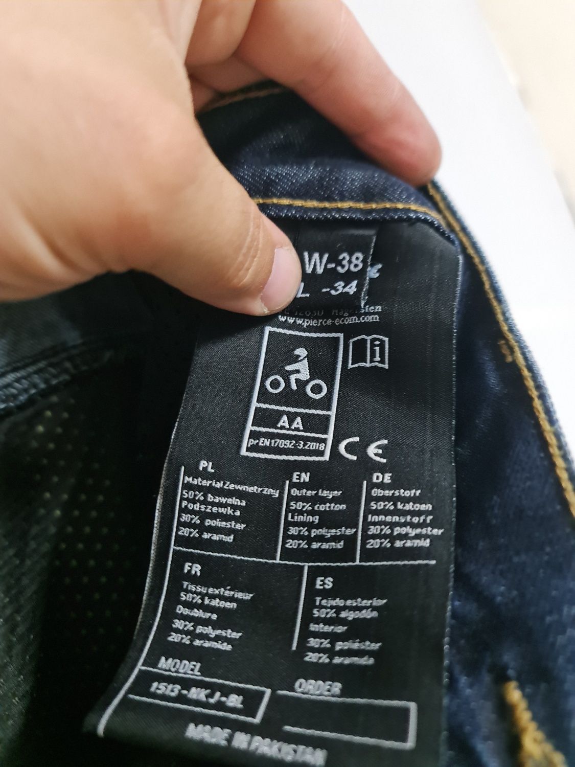 Jeansy motocyklowe Course rozm. W:38 L:34 kevlar