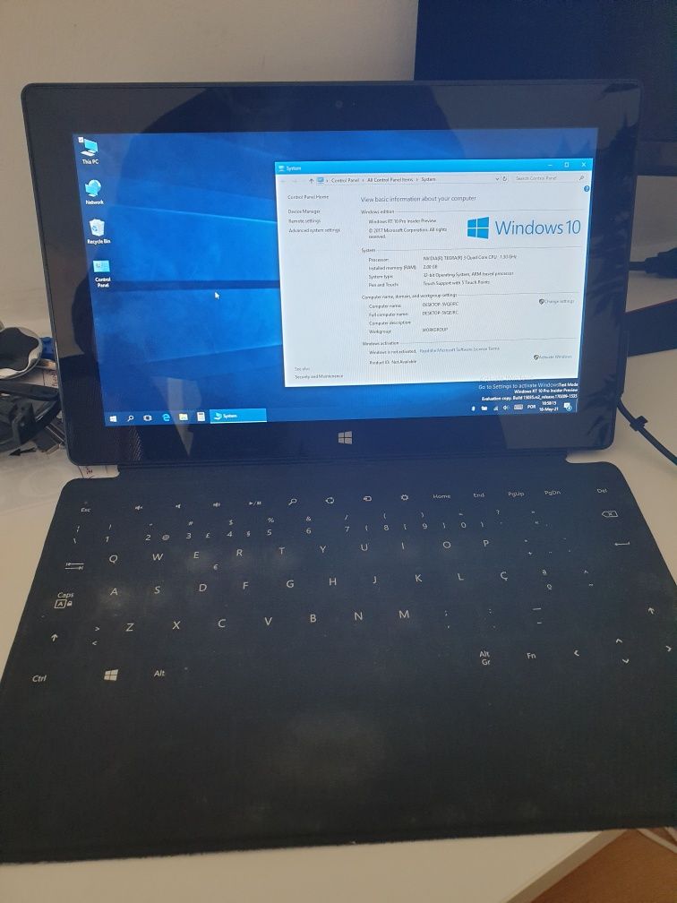 Microsoft surface RT 2GB ram 32GB hdd Windows 10!