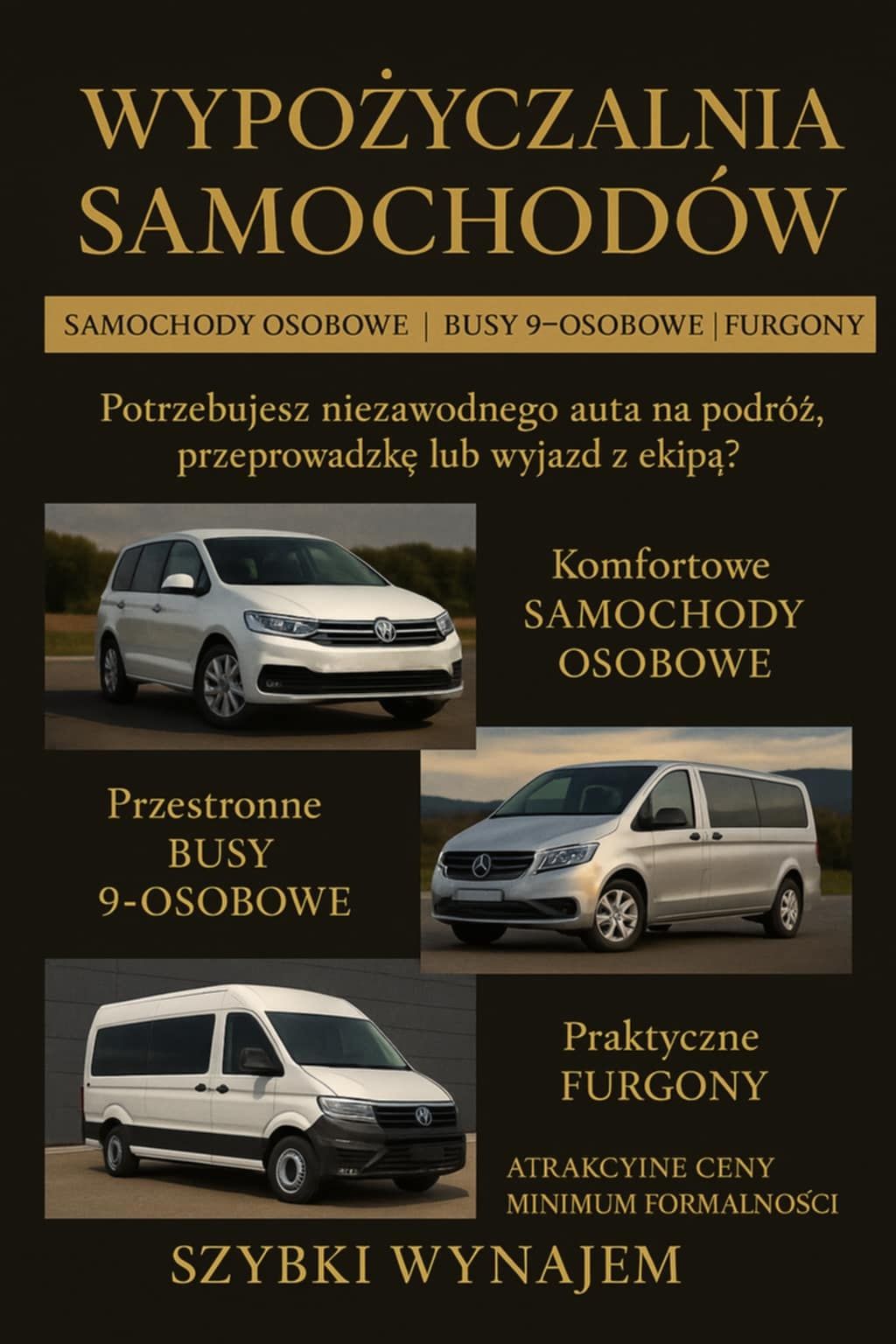 BUS 9 osobowy do wynajęcia! BUS, BUSY! Samochody na wynajem!