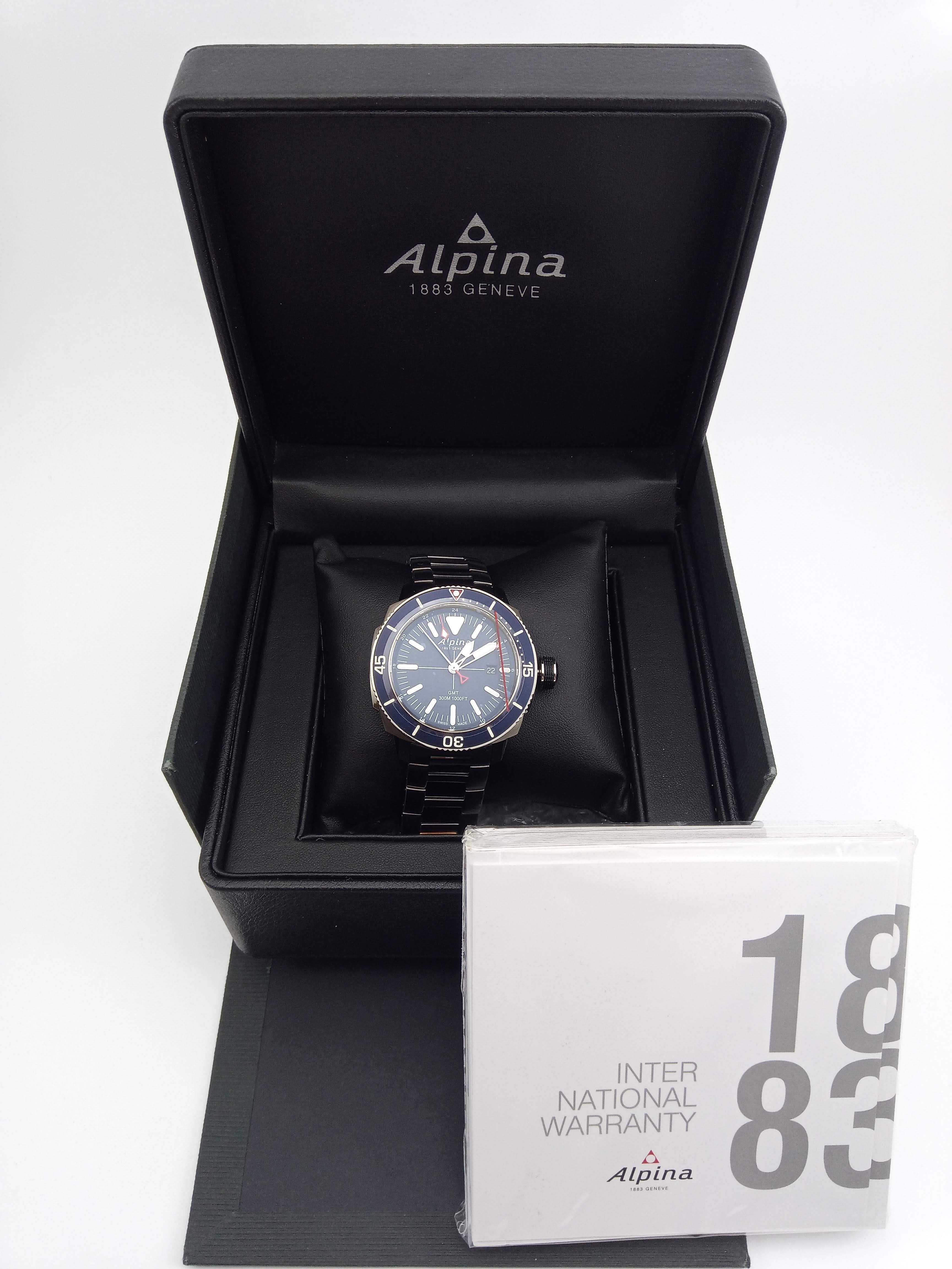 Швейцарские часы Alpina, 300м дайверы, сапфир, GMT, РРЦ €995, годинник
