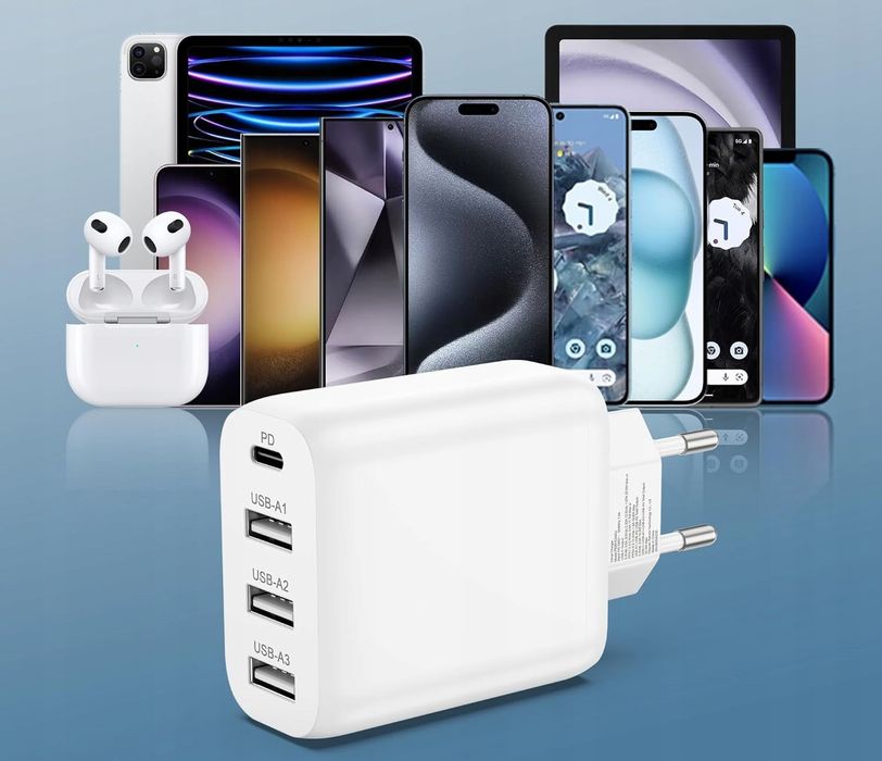 Ładowarka sieciowa 35W Zestaw 2 szt. Creapico QC 4 porty USB-C + USB-A