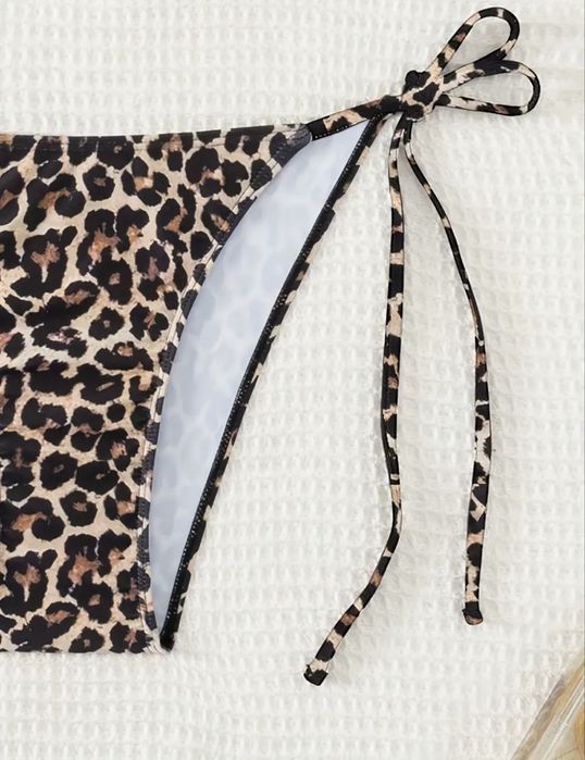 Купальник леопардовий принт, купальник роздільний S, купальник лео