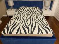 Pościel + 2 poszewki na poduszki zebra czarno biała 160x200