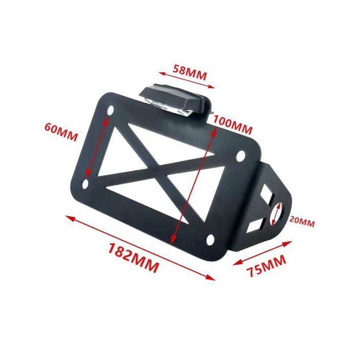 Suporte Lateral de Matrícula Universal com Iluminação LED