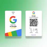 Karta Google NFC z kodem QR do szybkiego pozyskiwania opinii.