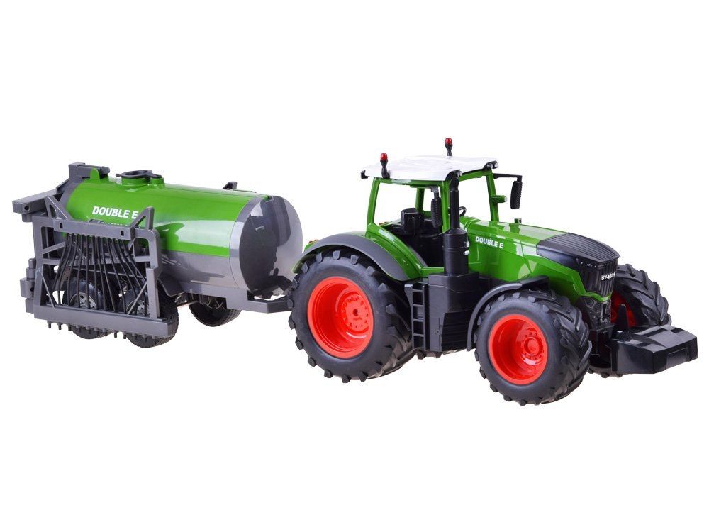 Traktor zdalnie sterowany + beczkowóz pilot RC0492