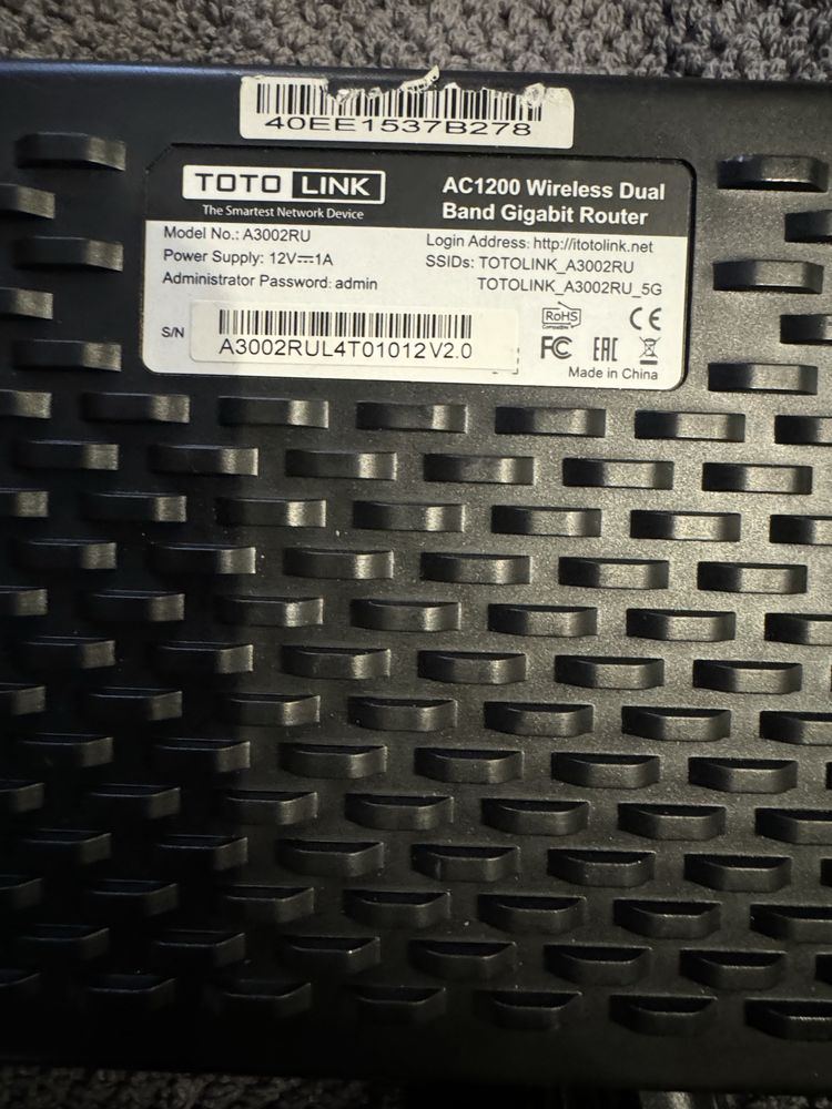 Роутер TOTOLINK A3002RU AC1200 Wireless Dual Band Gigabit Router.