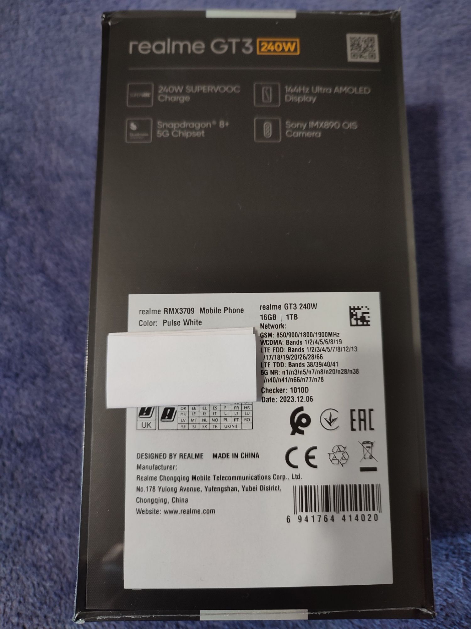 Realme GT3 16Gb/1TB білого кольору не розпакований Новий + подарунки