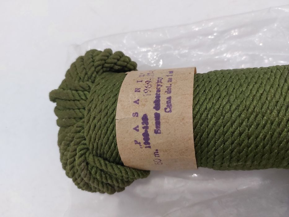 Sznur sznurek dekoracyjny 'pasanil' 1969r ciemna zieleń