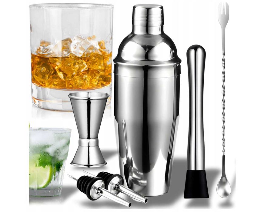 Profesjonalny Shaker Zestaw Barmański do Drinków Koktajli Metalowy