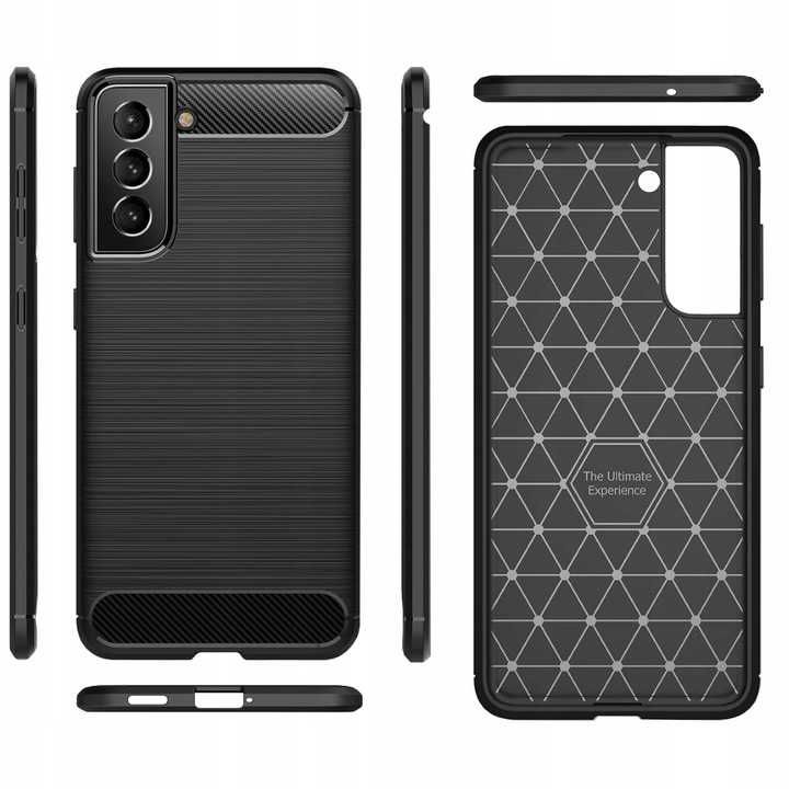 Etui Carbon do Samsung Galaxy S21 FE + Szkło Hartowane