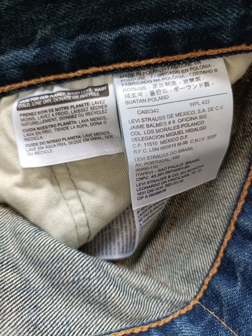 Klasyczne męskie spodnie jeansowe prosta nogawka Levi's 501 W32 L30