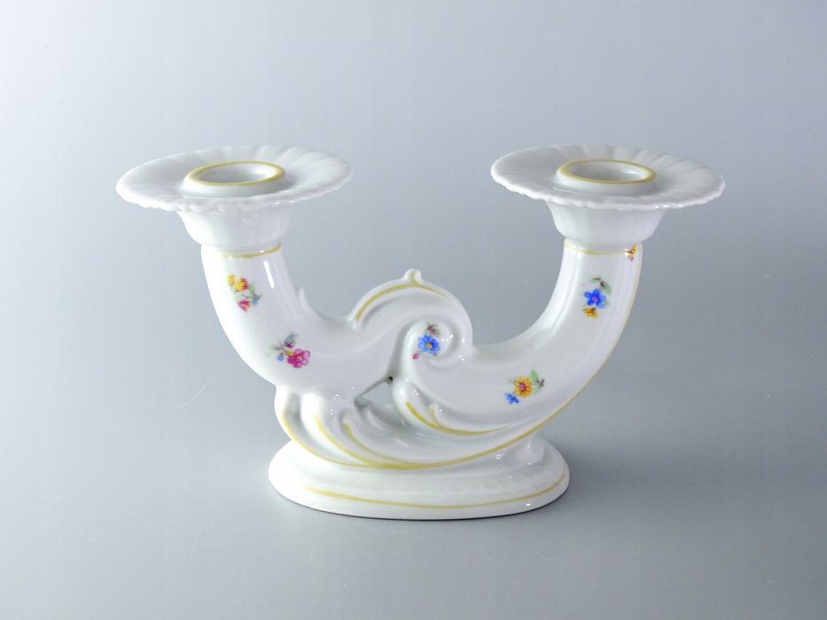 piękny porcelanowy świecznik porcelanowy weimar