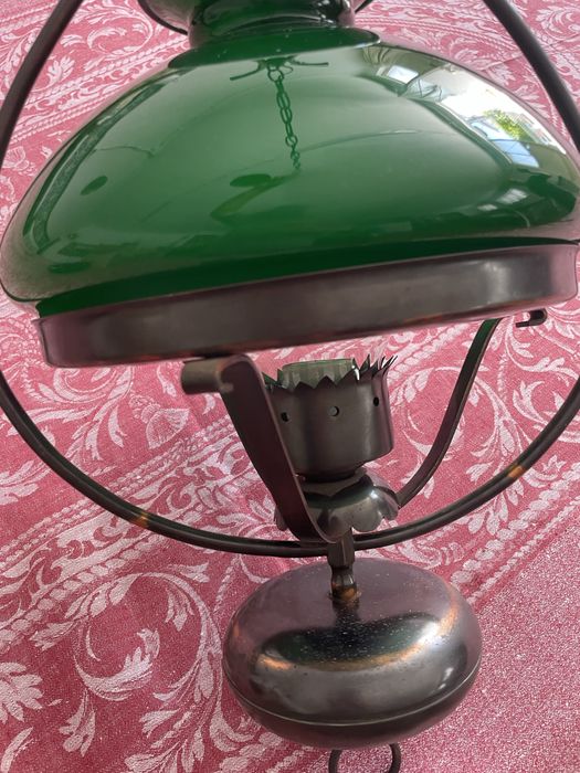 Candeeiro de tecto vintage lindíssimo, cobre e vidro verde